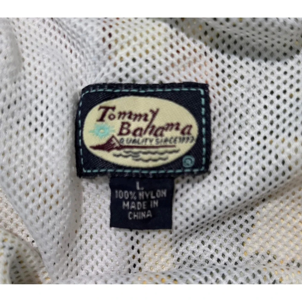 Tommy Bahama Men's Swim Trunks, Tropical Palm Leaf & Drum Print, Size L